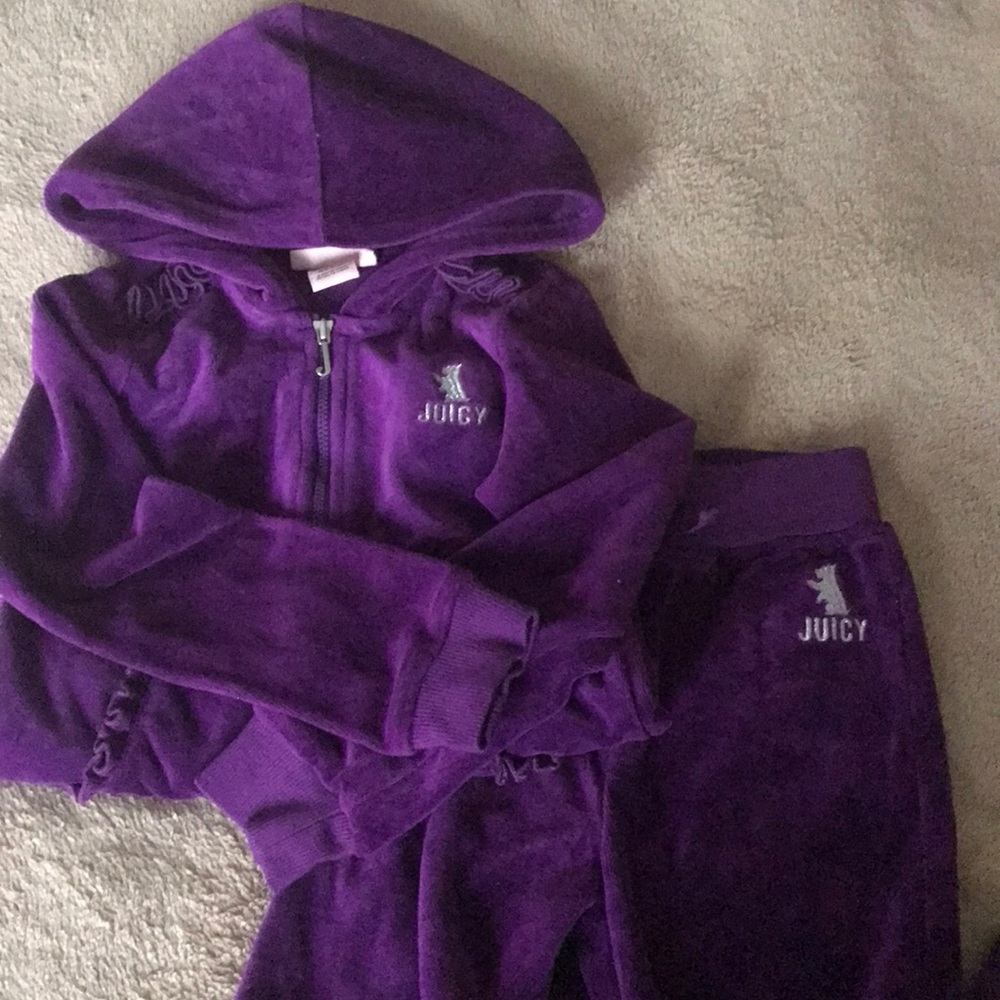 Girly Purple Velour Juicy Couture Sweatsuit Sz S - Picture 2 of 6